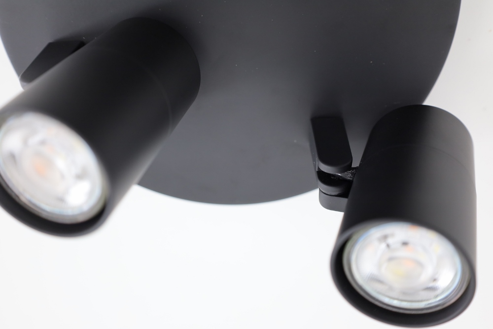Minimalistische opbouwspot PETITE 3-lichts rond GU10 | Zwart