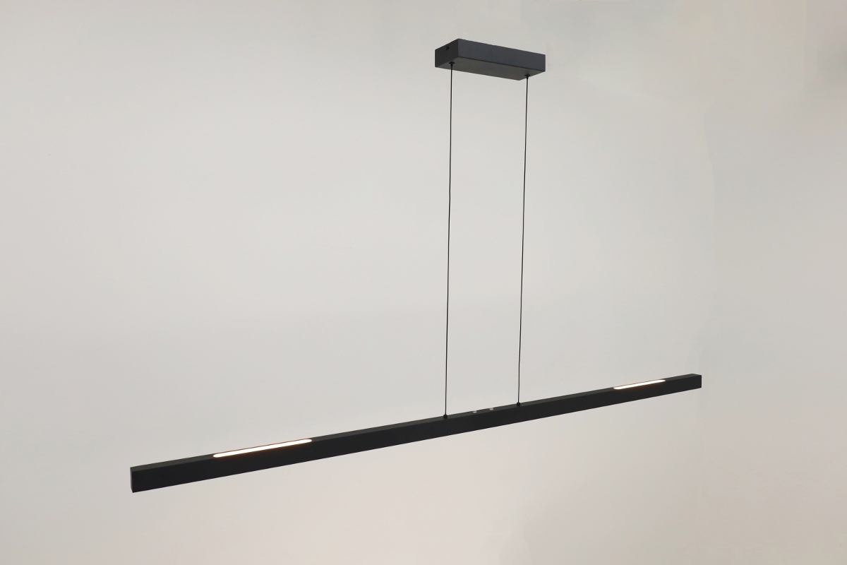 Strakke hanglamp TANDRIA 160 cm | Zwart