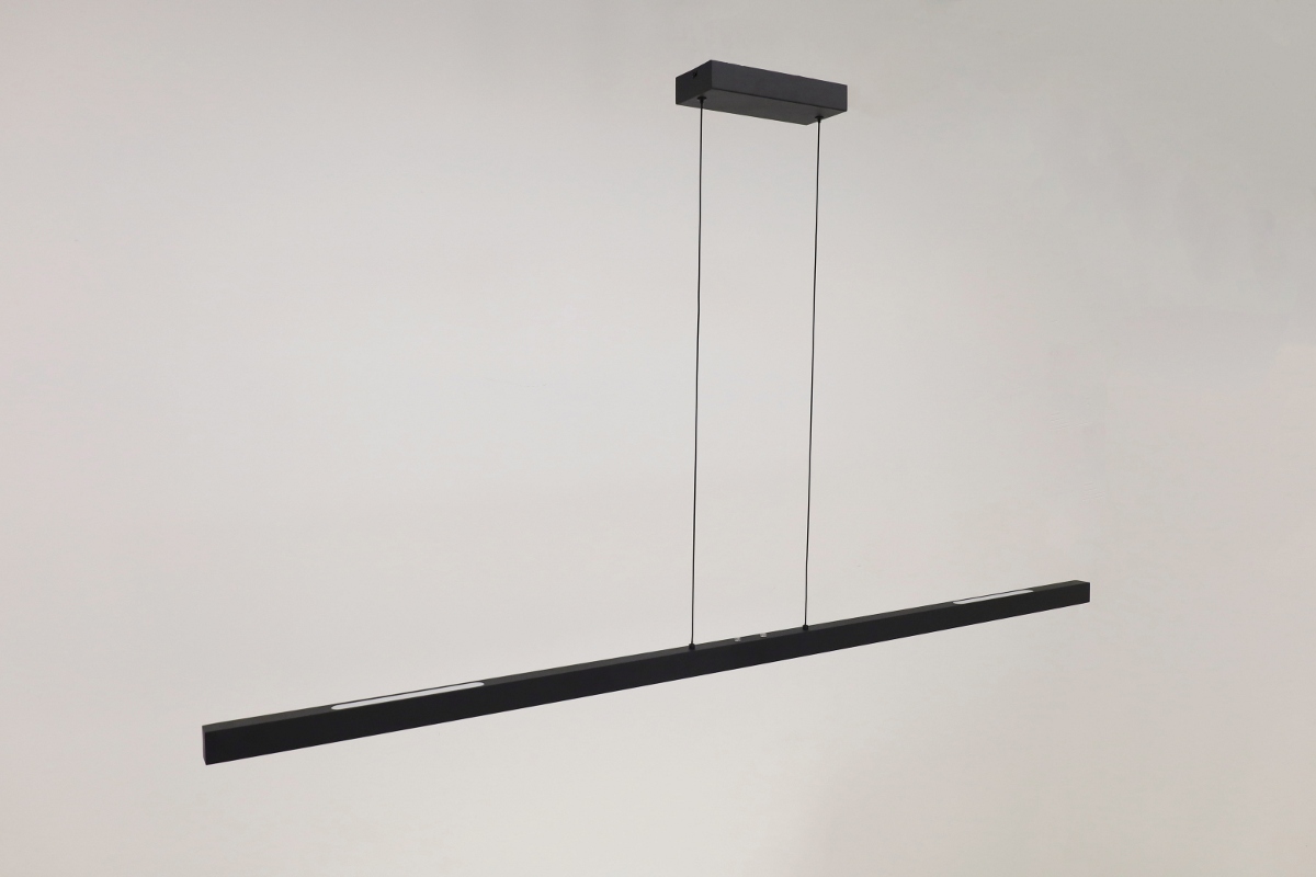 Strakke hanglamp TANDRIA 160 cm | Zwart
