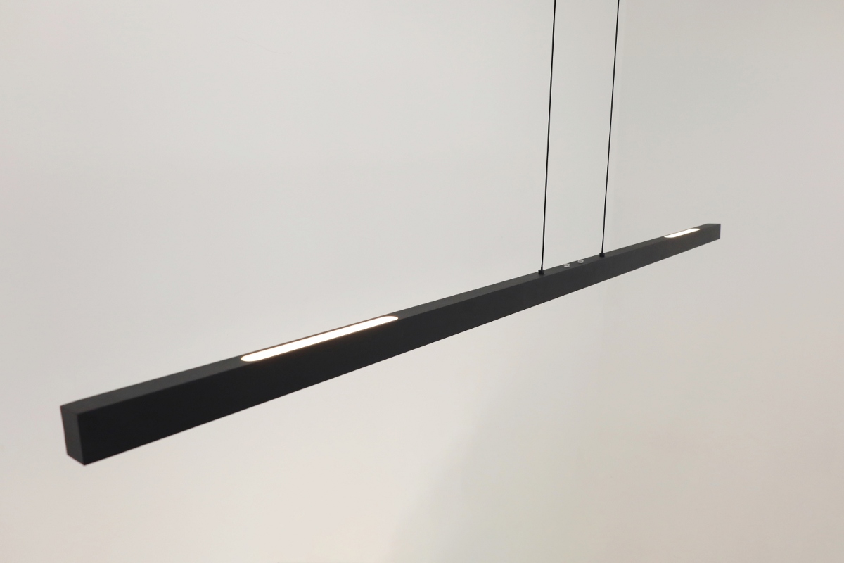 Strakke hanglamp TANDRIA 160 cm | Zwart