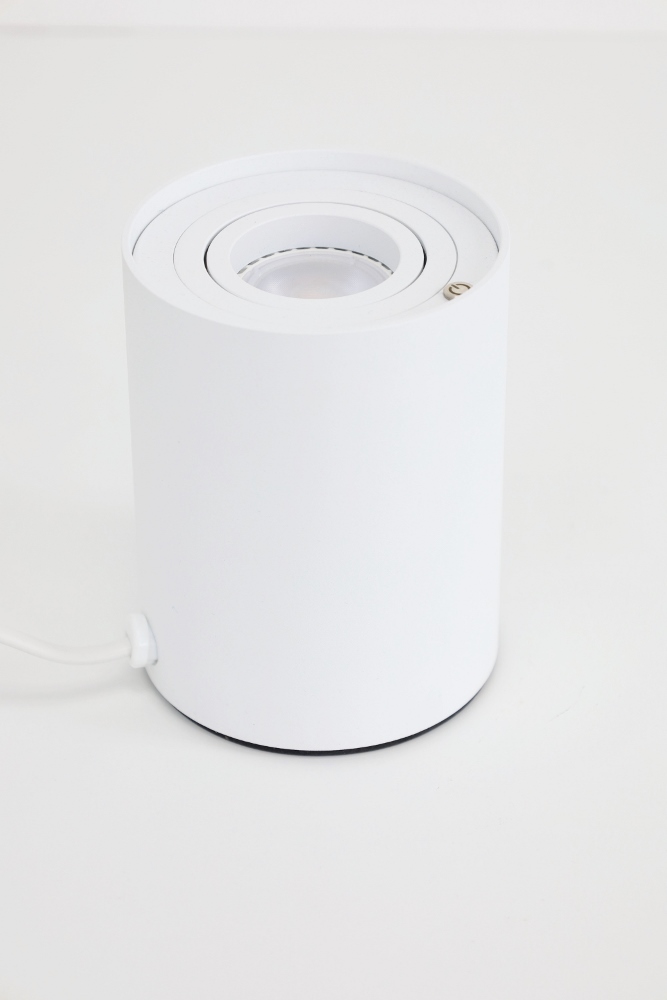 Kantelbare tafellamp BOX ROUND met touch dimmer | Wit