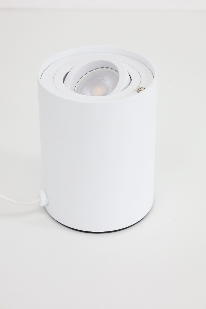 Kantelbare tafellamp BOX ROUND met touch dimmer | Wit