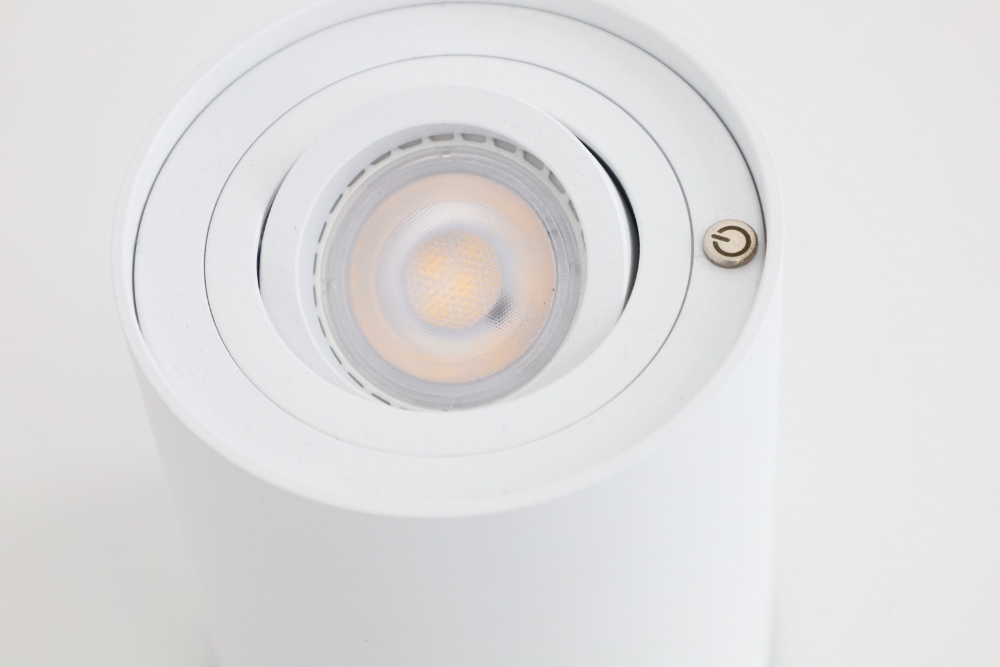 Kantelbare tafellamp BOX ROUND met touch dimmer | Wit