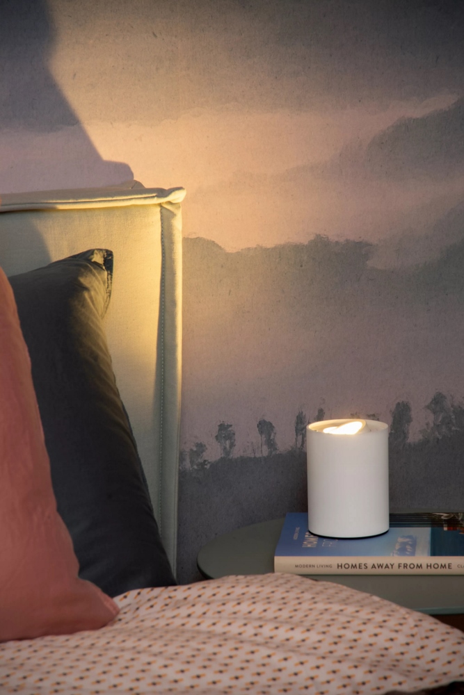Kantelbare tafellamp BOX ROUND met touch dimmer | Wit