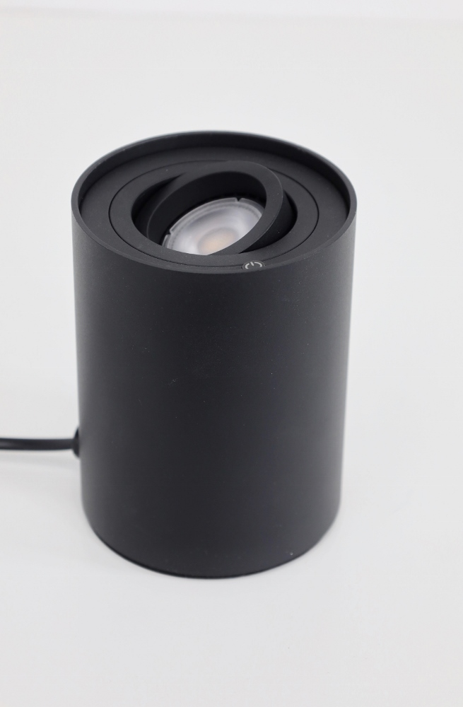 Kantelbare tafellamp BOX ROUND met touch dimmer | Zwart