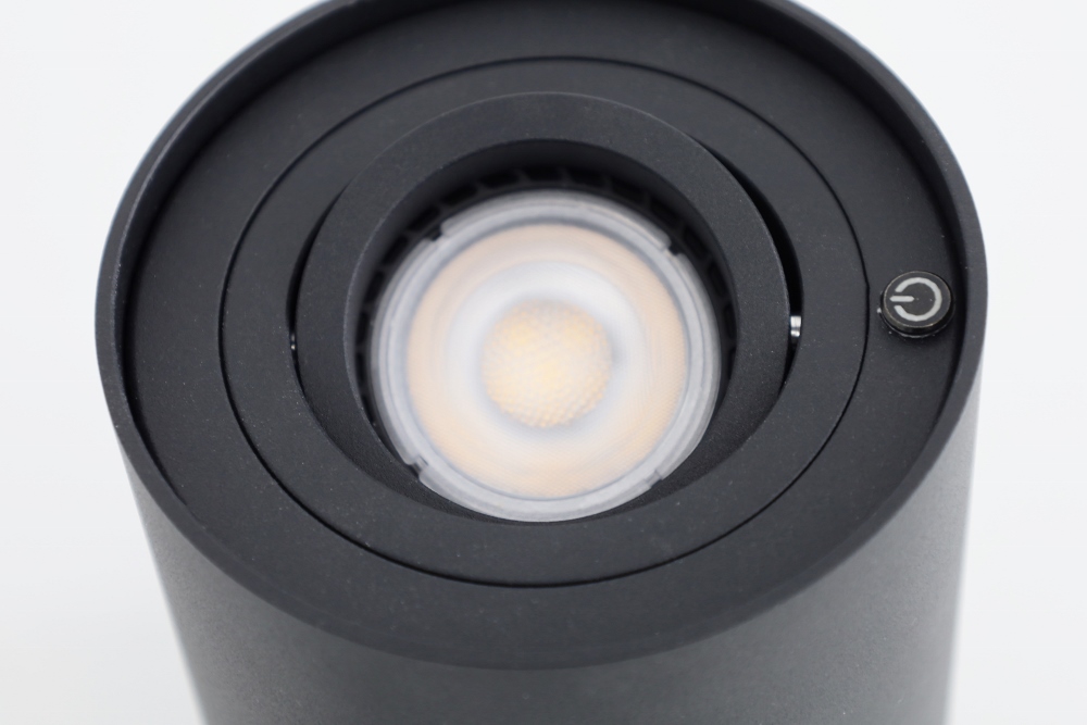 Kantelbare tafellamp BOX ROUND met touch dimmer | Zwart