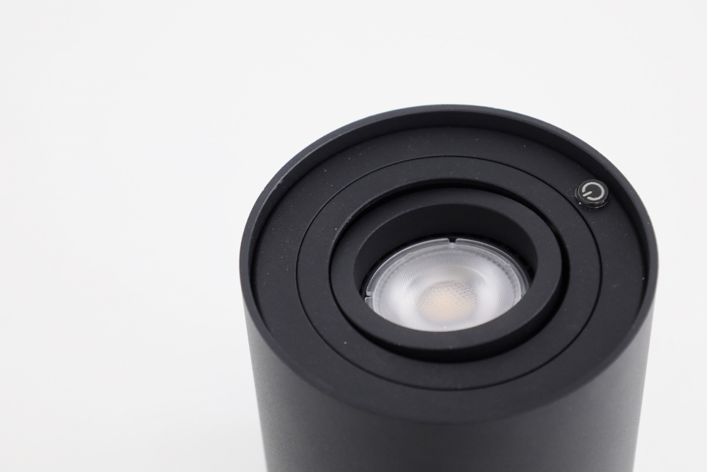 Kantelbare tafellamp BOX ROUND met touch dimmer | Zwart