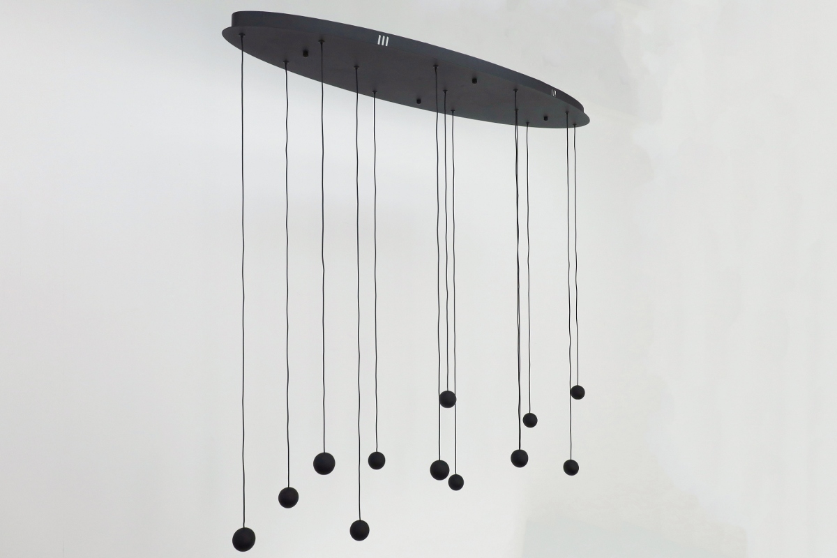 Moderne hanglamp GRACE 13-lichts ovaal | Zwart