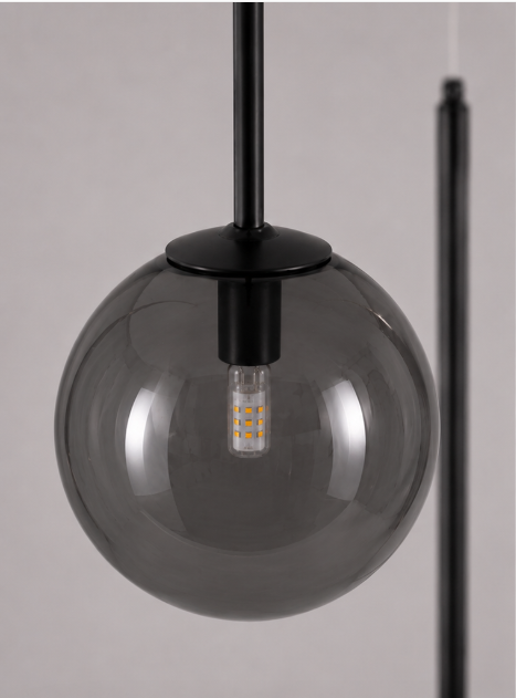 Sfeervolle vide lamp PYRAMID 7-lichts | Zwart / Smoke
