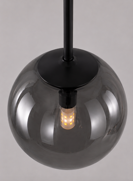 Sfeervolle vide lamp PYRAMID 7-lichts | Zwart / Smoke