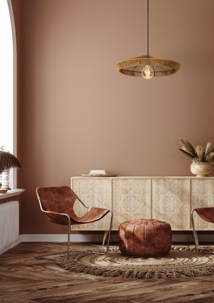 Hanglamp KAYHUN gevlochten papier naturel | Ø 50 cm