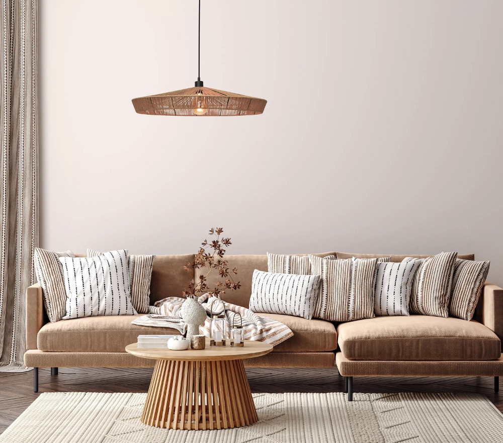 Hanglamp KAYHUN gevlochten papier naturel | Ø 70 cm