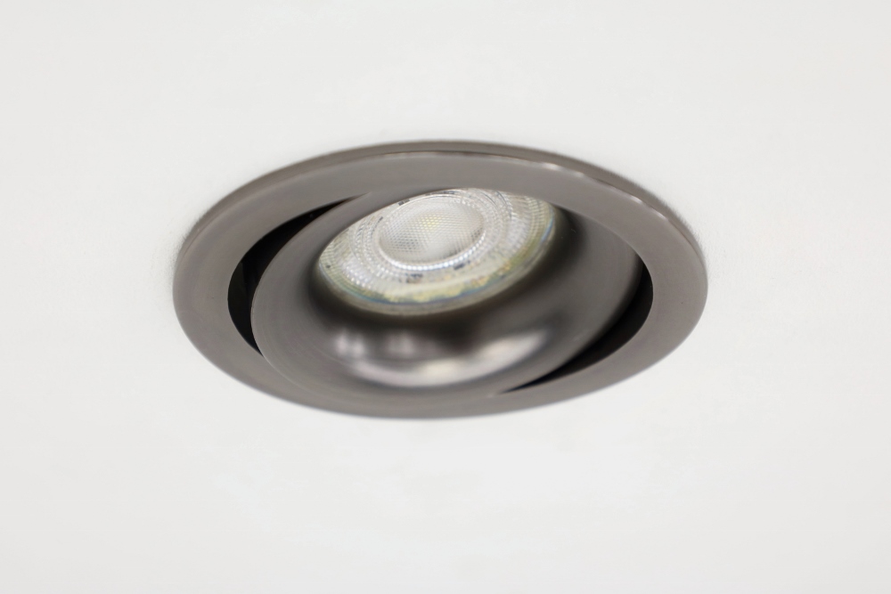 Elegante ronde inbouwspot SMOOTH kantelbaar 9 cm | Gun metal