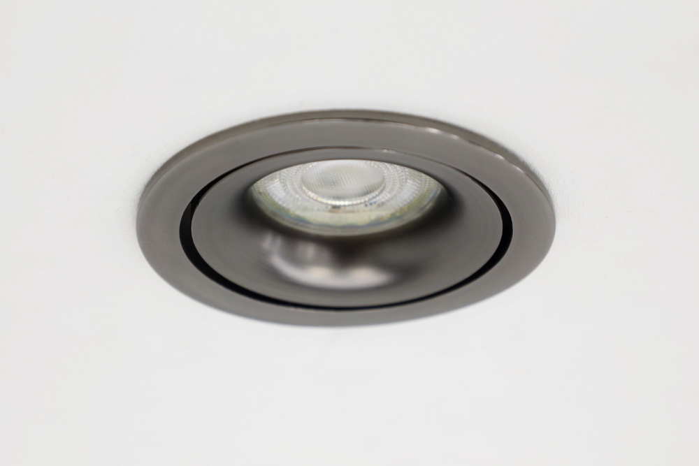 Elegante ronde inbouwspot SMOOTH kantelbaar 9 cm | Gun metal