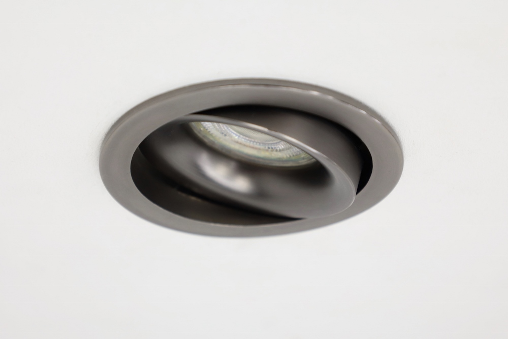 Elegante ronde inbouwspot SMOOTH kantelbaar 9 cm | Gun metal