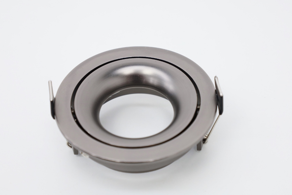 Elegante ronde inbouwspot SMOOTH kantelbaar 9 cm | Gun metal