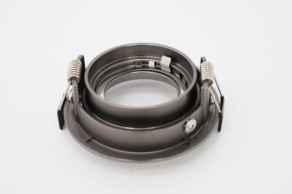 Elegante ronde inbouwspot SMOOTH kantelbaar 9 cm | Gun metal
