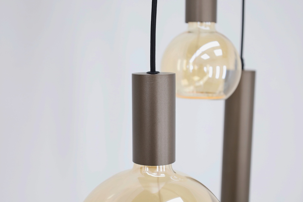 Hanglamp XIVA I 130 x 25 cm 7-lichts mokkabruin | Compleet
