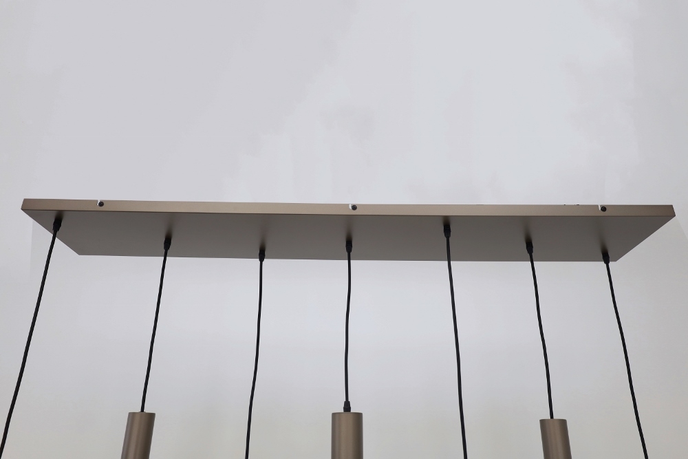 Hanglamp XIVA II 130 x 25 cm 7-lichts mokkabruin | Compleet