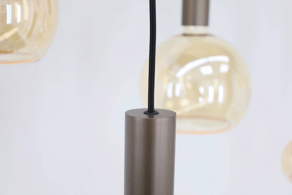 Hanglamp XIVA I ovaal 140 x 50 cm 8-lichts mokkabruin | Compleet
