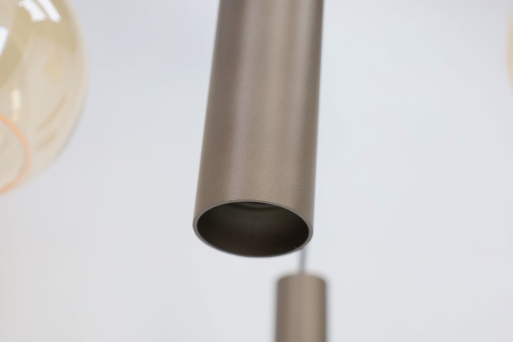Hanglamp XIVA I ovaal 140 x 50 cm 8-lichts mokkabruin | Compleet
