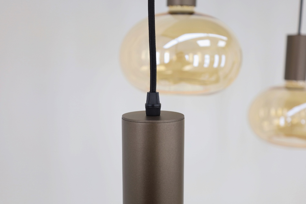 Hanglamp XIVA II ovaal 140 x 50 cm 8-lichts mokkabruin | Compleet