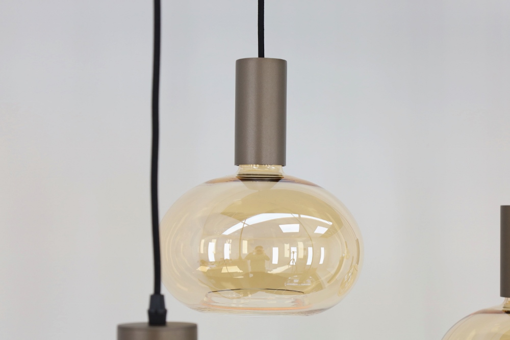 Hanglamp XIVA II ovaal 140 x 50 cm 8-lichts mokkabruin | Compleet