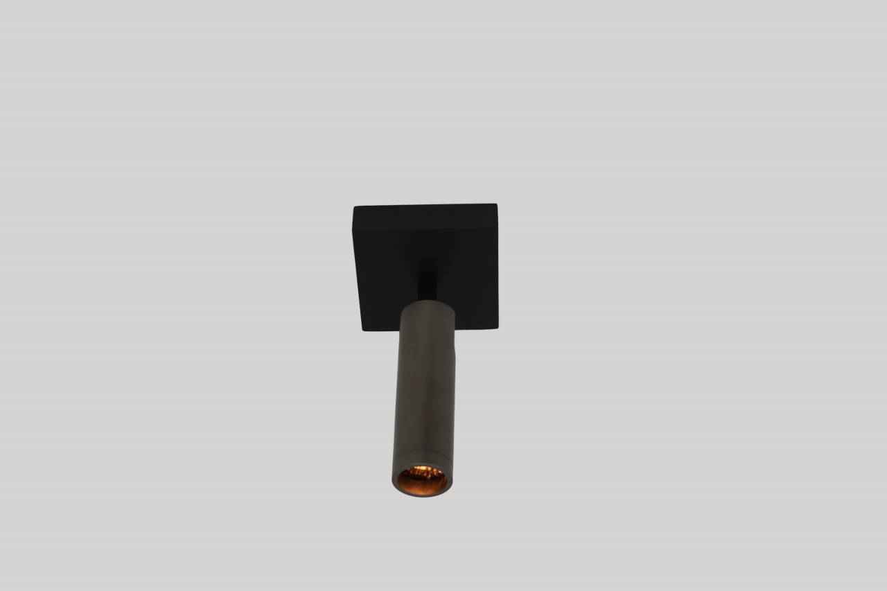 Moderne opbouwspot DORADO 1-lichts | Zwart / grijs