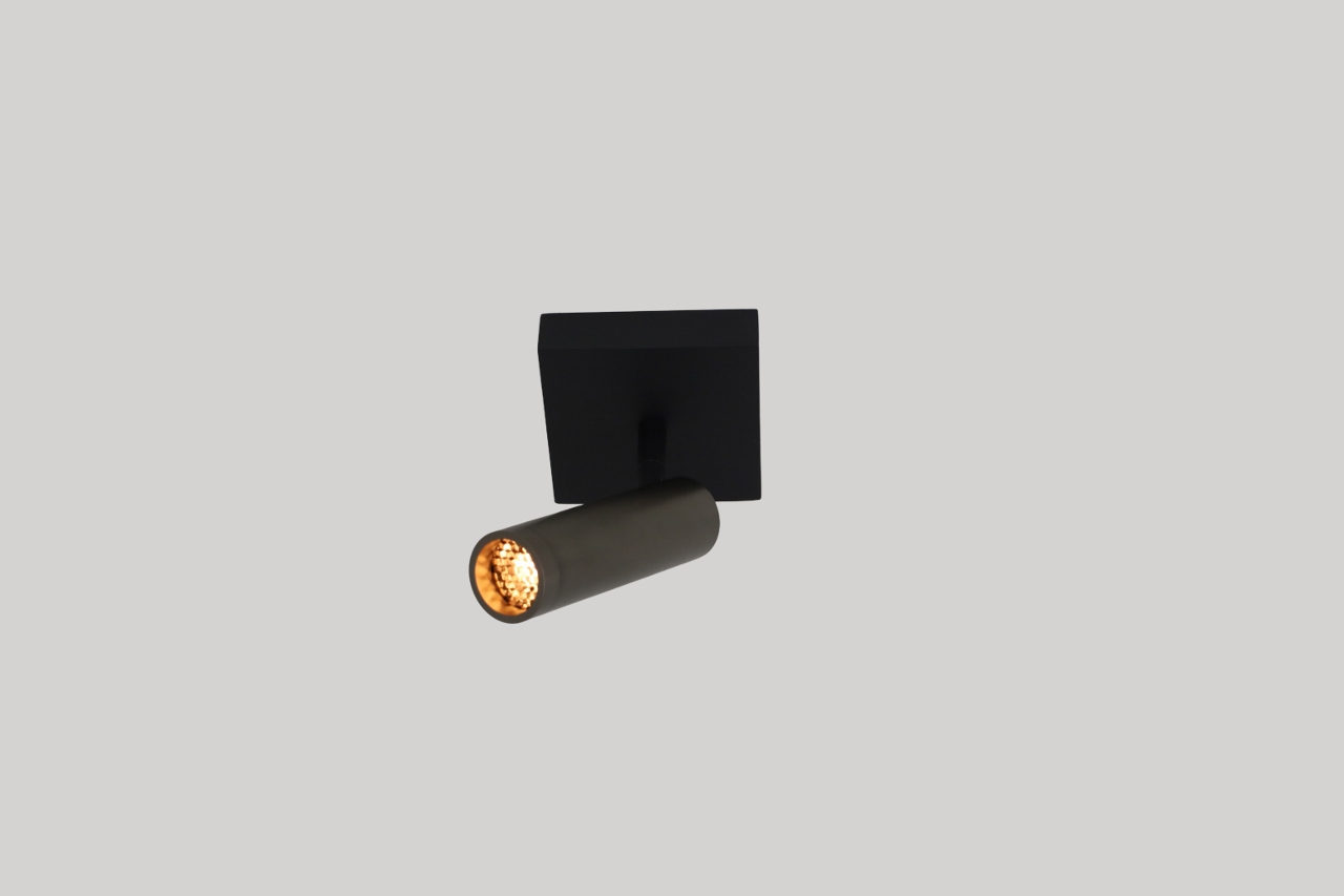 Moderne opbouwspot DORADO 1-lichts | Zwart / grijs