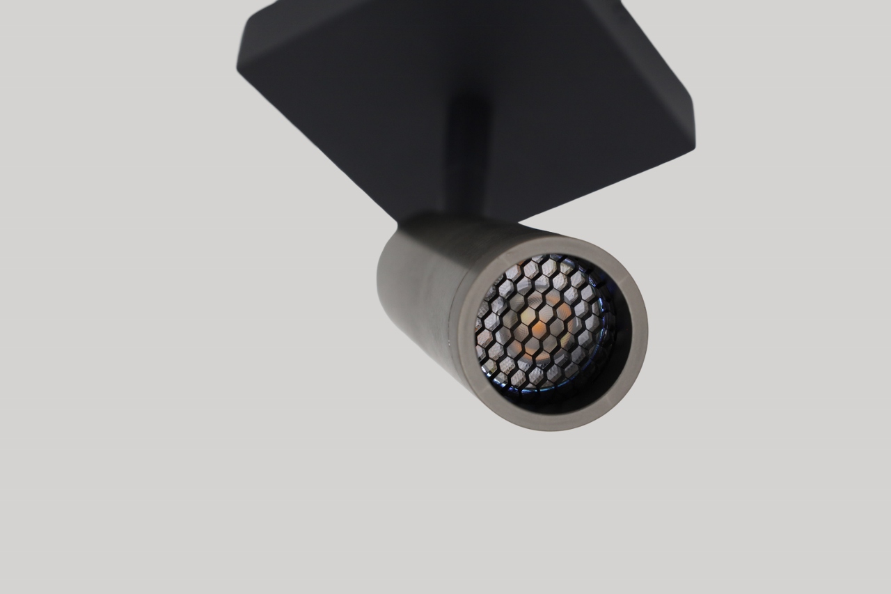Moderne opbouwspot DORADO 1-lichts | Zwart / grijs