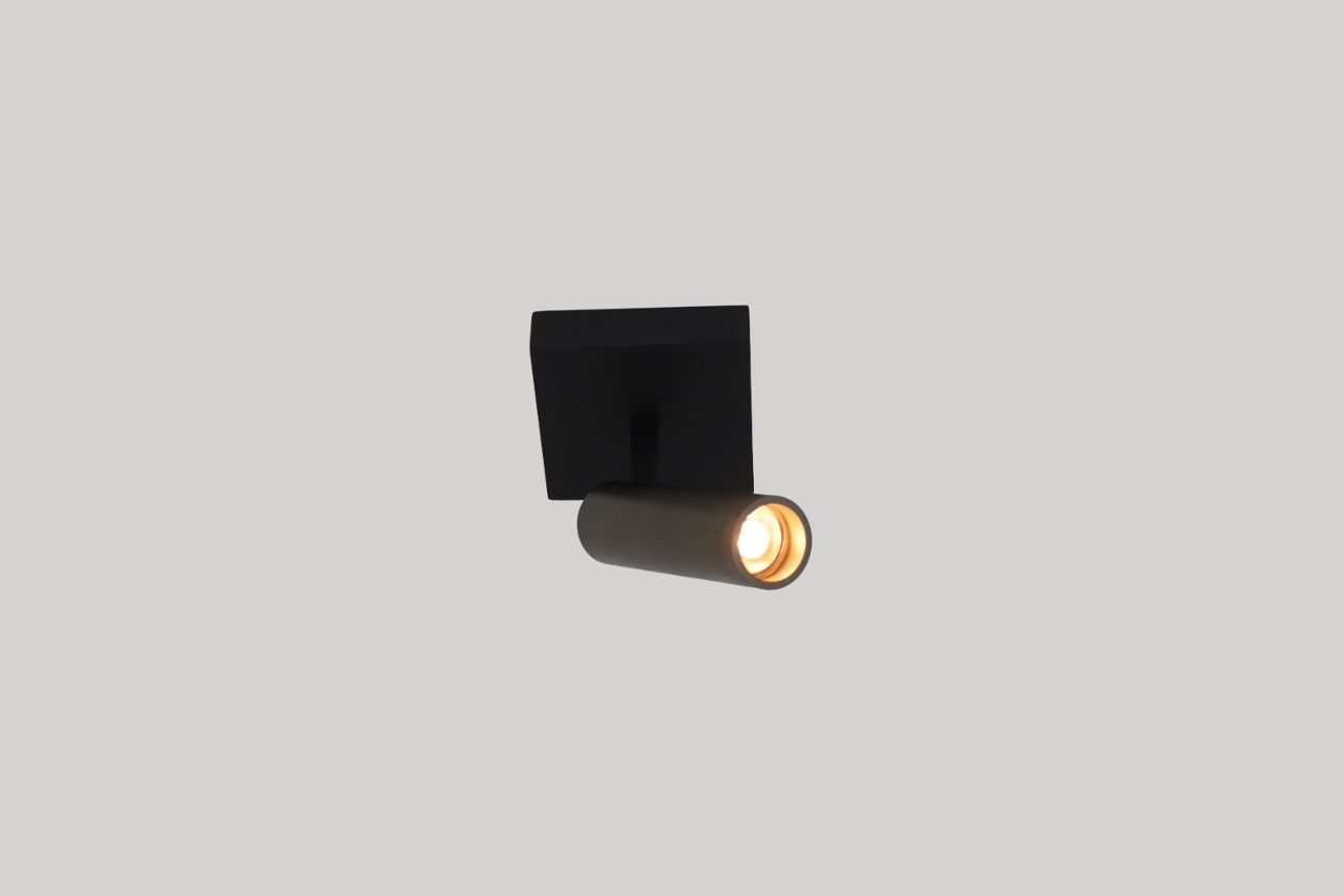 Moderne opbouwspot DORADO 1-lichts | Zwart / grijs