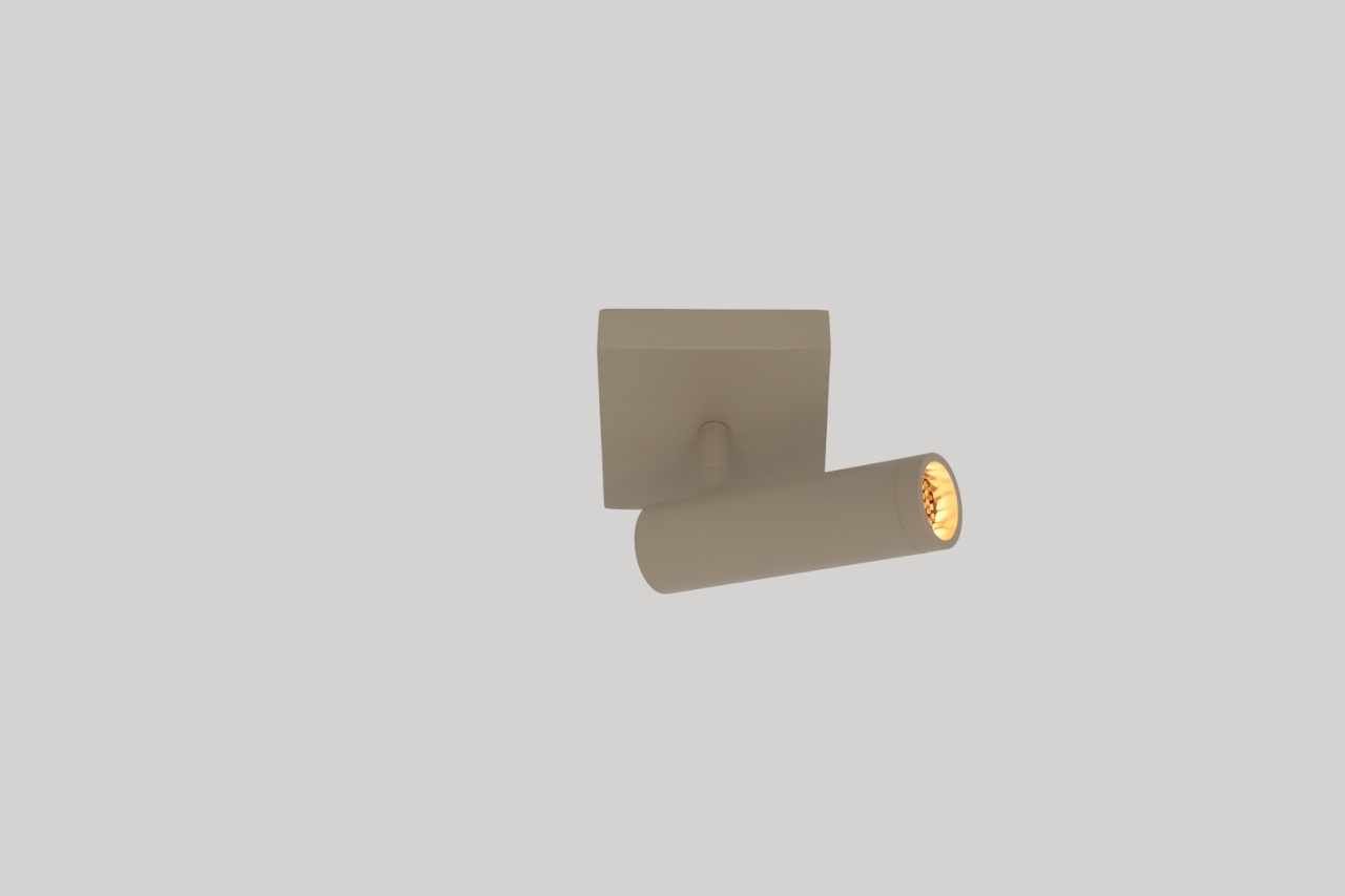 Moderne opbouwspot DORADO 1-lichts | Taupe