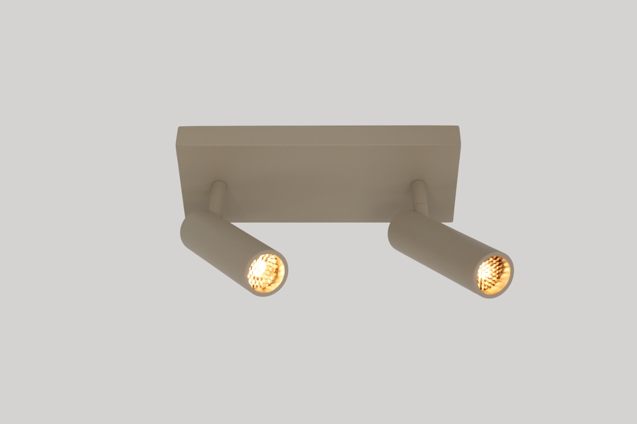 Moderne opbouwspot DORADO 2-lichts | Taupe