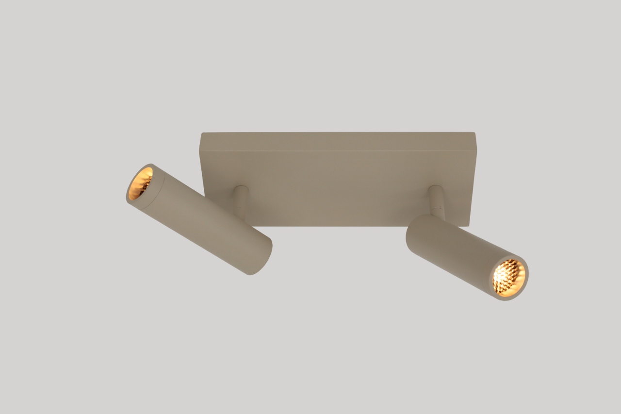 Moderne opbouwspot DORADO 2-lichts | Taupe