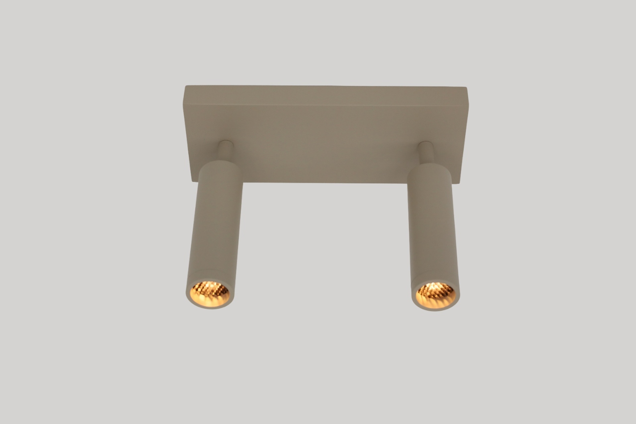 Moderne opbouwspot DORADO 2-lichts | Taupe