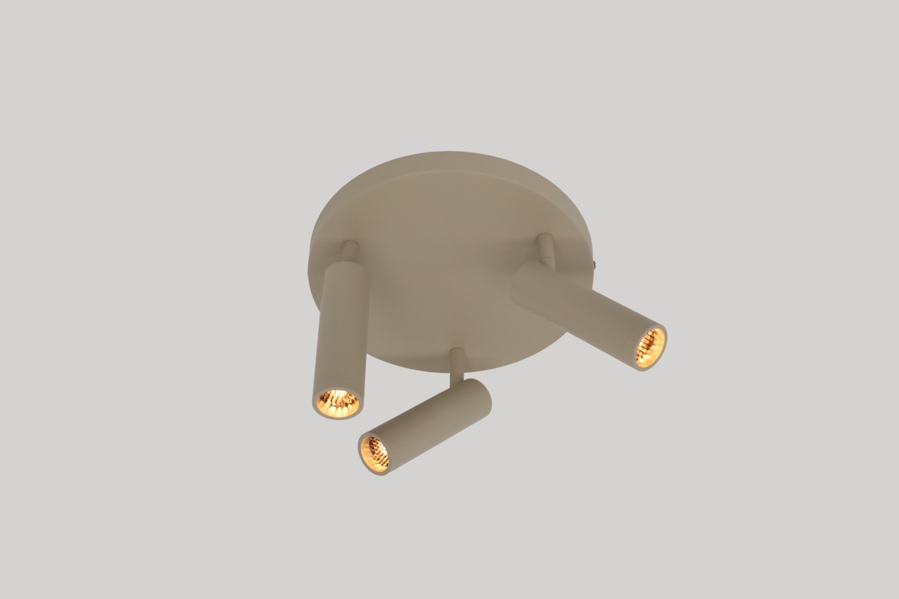 Moderne opbouwspot DORADO 3-lichts | Taupe