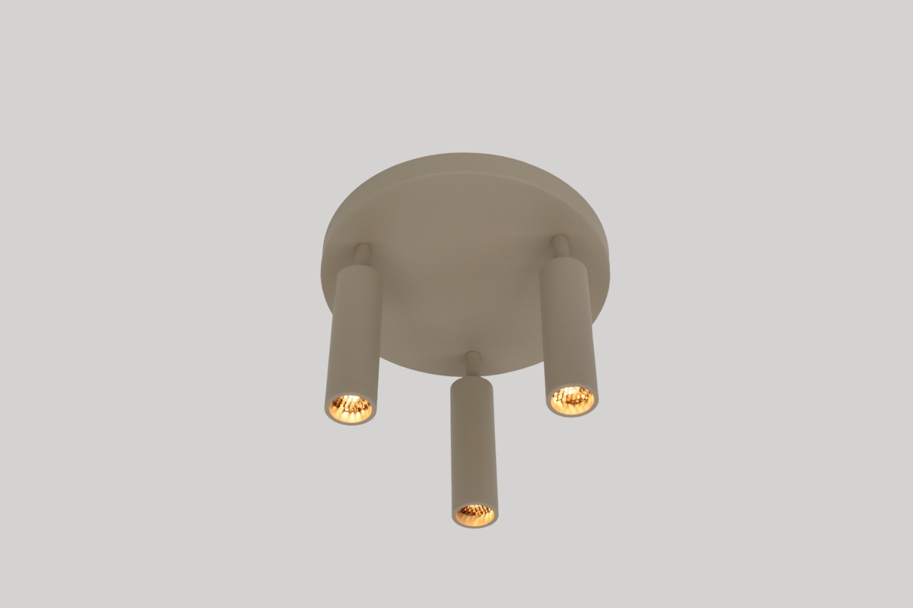 Moderne opbouwspot DORADO 3-lichts | Taupe