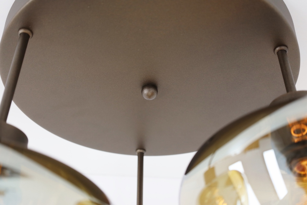 Plafondlamp 3-lichts GENUA | Cacaobruin / amber