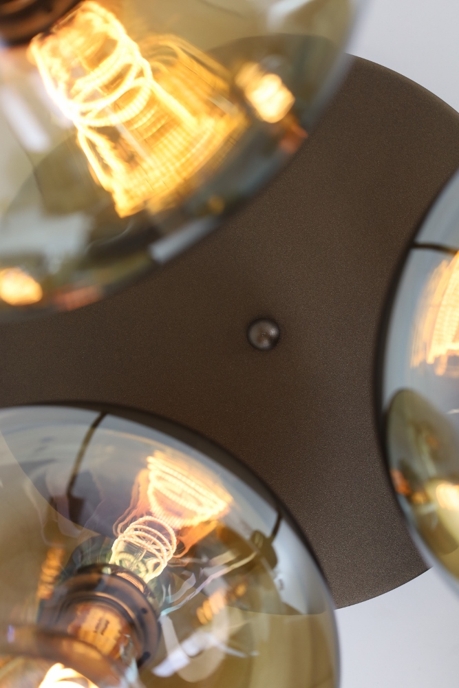 Plafondlamp 3-lichts GENUA | Cacaobruin / amber