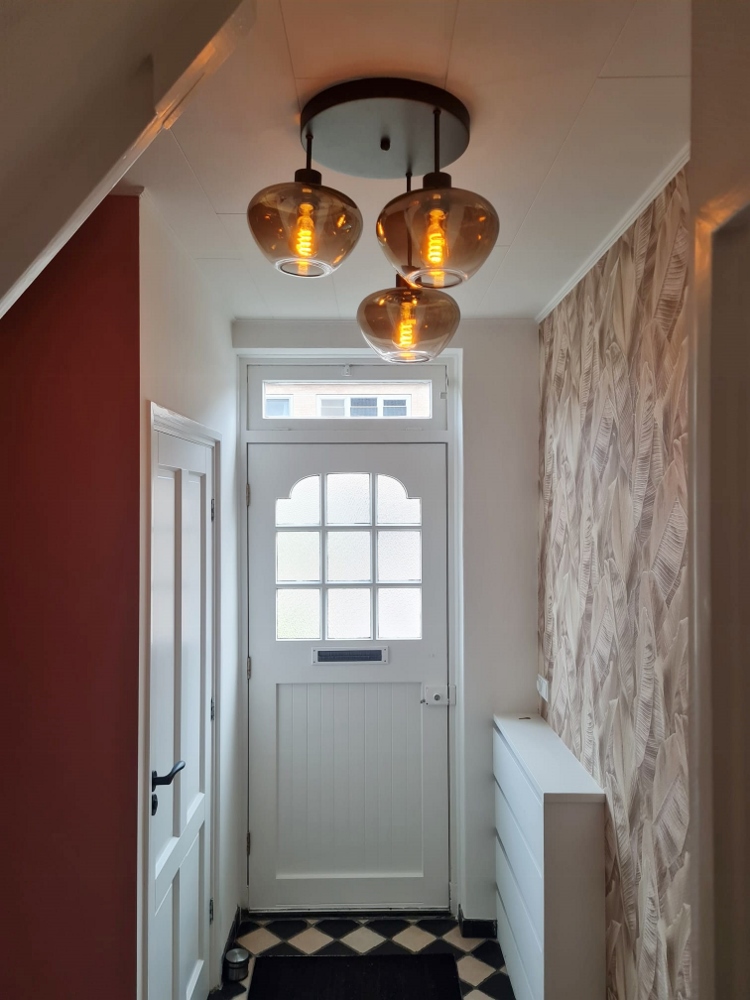 Plafondlamp 3-lichts GENUA | Cacaobruin / amber