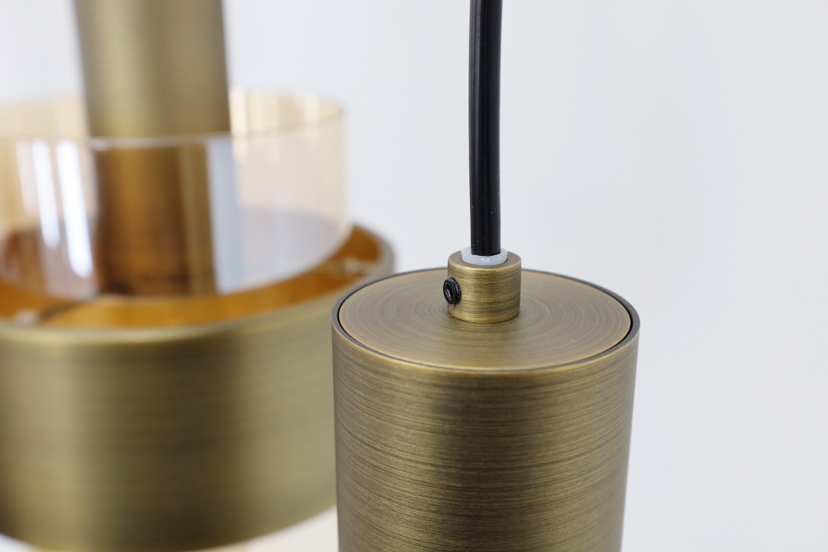 Sfeervolle hanglamp MARRONE 7-lichts ovaal | Brons / Amber