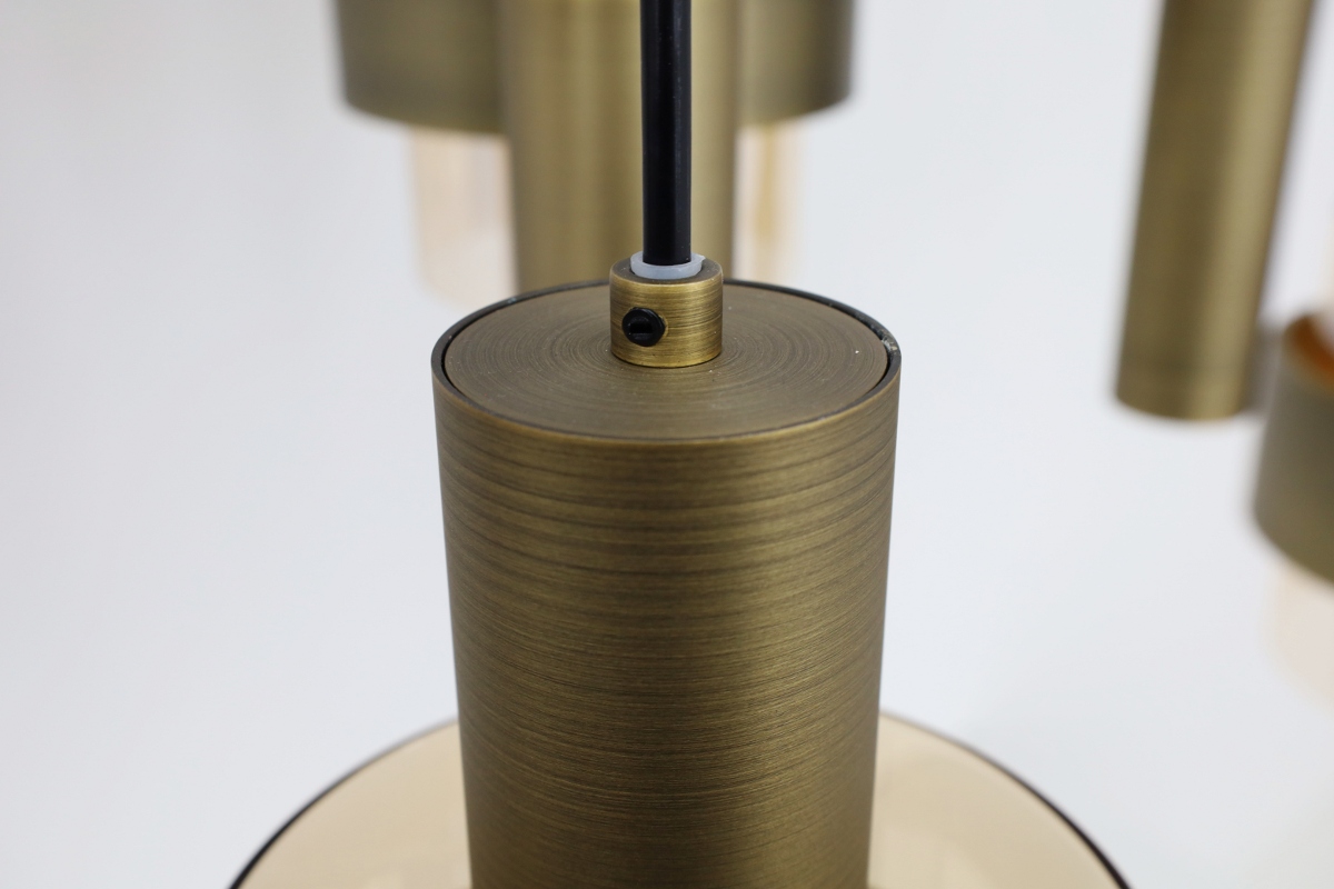 Sfeervolle hanglamp MARRONE 7-lichts ovaal | Brons / Amber
