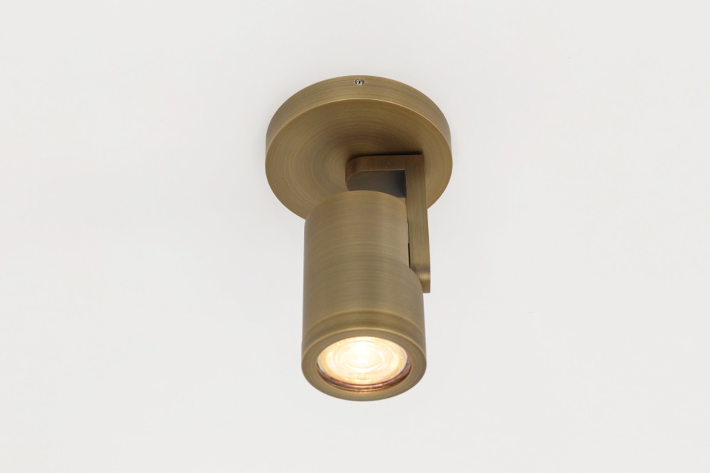 Stijlvolle strakke 1-lichts opbouwspot SCOOP rond | Brons