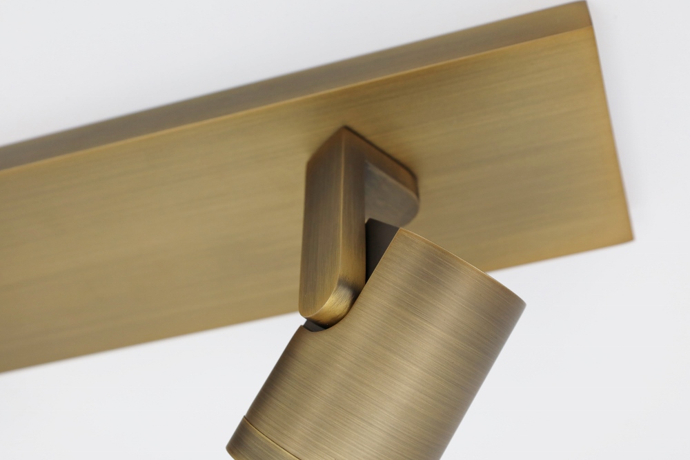 Stijlvolle strakke 2-lichts opbouwspot SCOOP balk | Brons