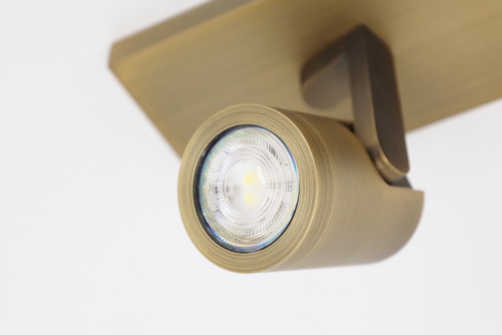 Stijlvolle strakke 2-lichts opbouwspot SCOOP balk | Brons