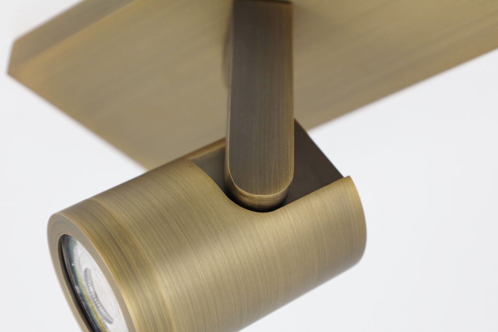 Stijlvolle strakke 2-lichts opbouwspot SCOOP balk | Brons