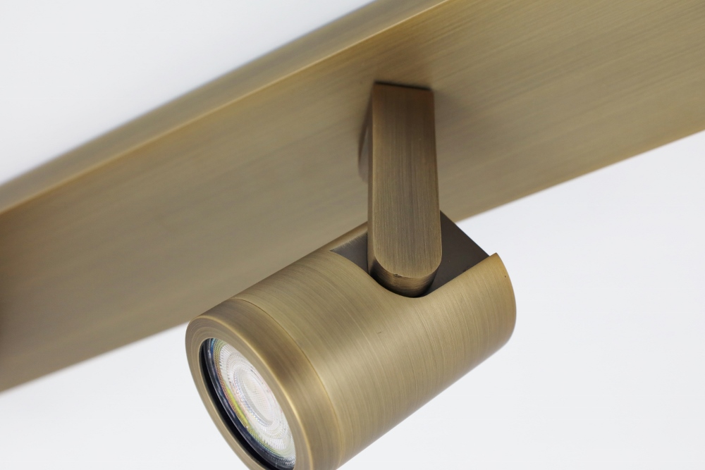 Stijlvolle strakke 3-lichts opbouwspot SCOOP balk | Brons