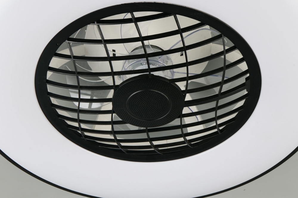 Plafondventilator MOSVIK zwart Ø 59 cm met lamp en speaker | 3 snelheden
