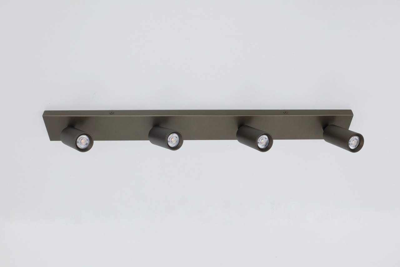 Strakke opbouwspot CHIRA 4-lichts | Brons