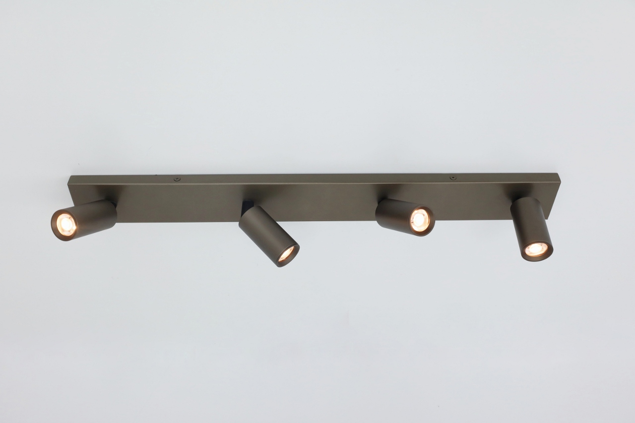 Strakke opbouwspot CHIRA 4-lichts | Brons